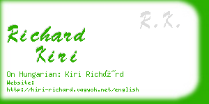 richard kiri business card